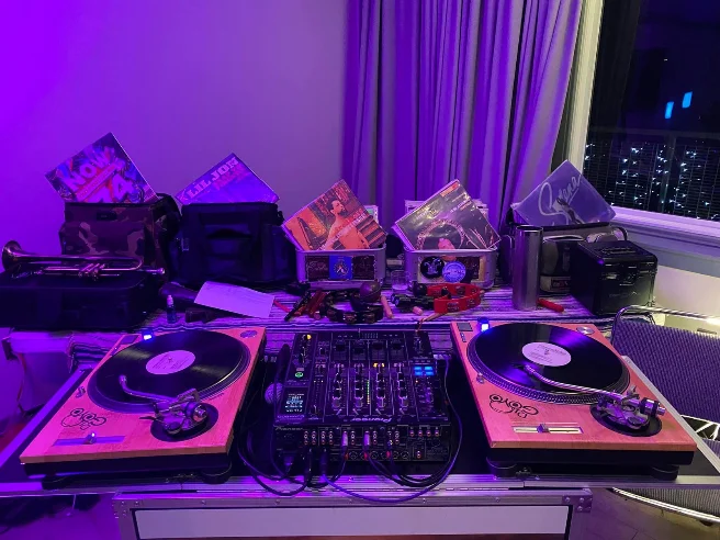 Records in a crate
